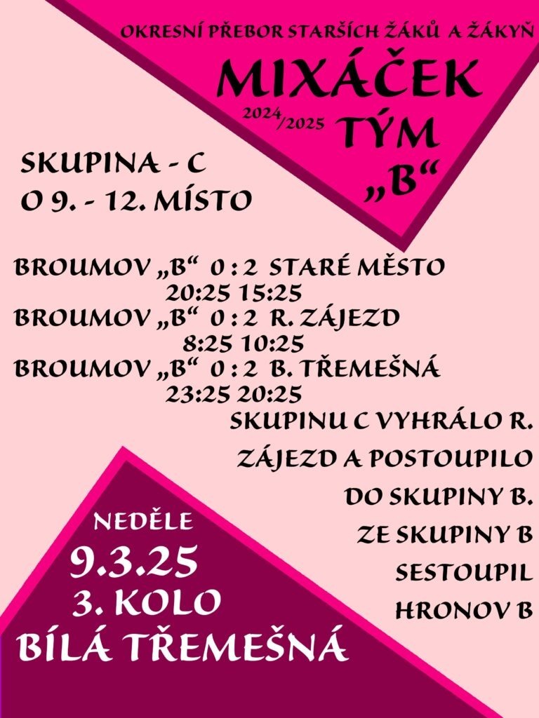 Mixáček 3. kolo Bílá Třemešná